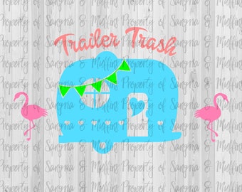 DIGITAL Trailer Trash, trash can decal, Camper Decal, Camping, Trailer living svg png pdf - ZIP file, cut file, Cricut, Silhouette