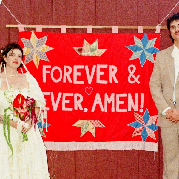 Handmade Vintage Fabric Banner: Custom Celebration Decor