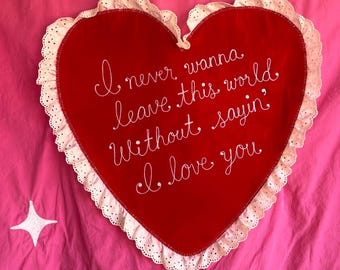 Handmade Vintage Fabric Valentines Banner: Custom Celebration Decor