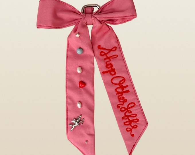 Bow Bag Charm with Beads and Embroidery, "Shop Other Jeffs" | Exclusively on Etsy