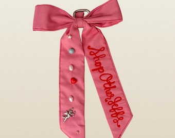 Bow Bag Charm with Beads and Embroidery, "Shop Other Jeffs" | Exclusively on Etsy