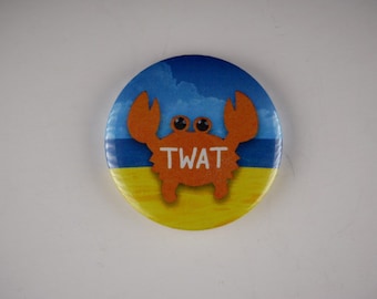 FRIDGE MAGNET - Twat Crab on a beach