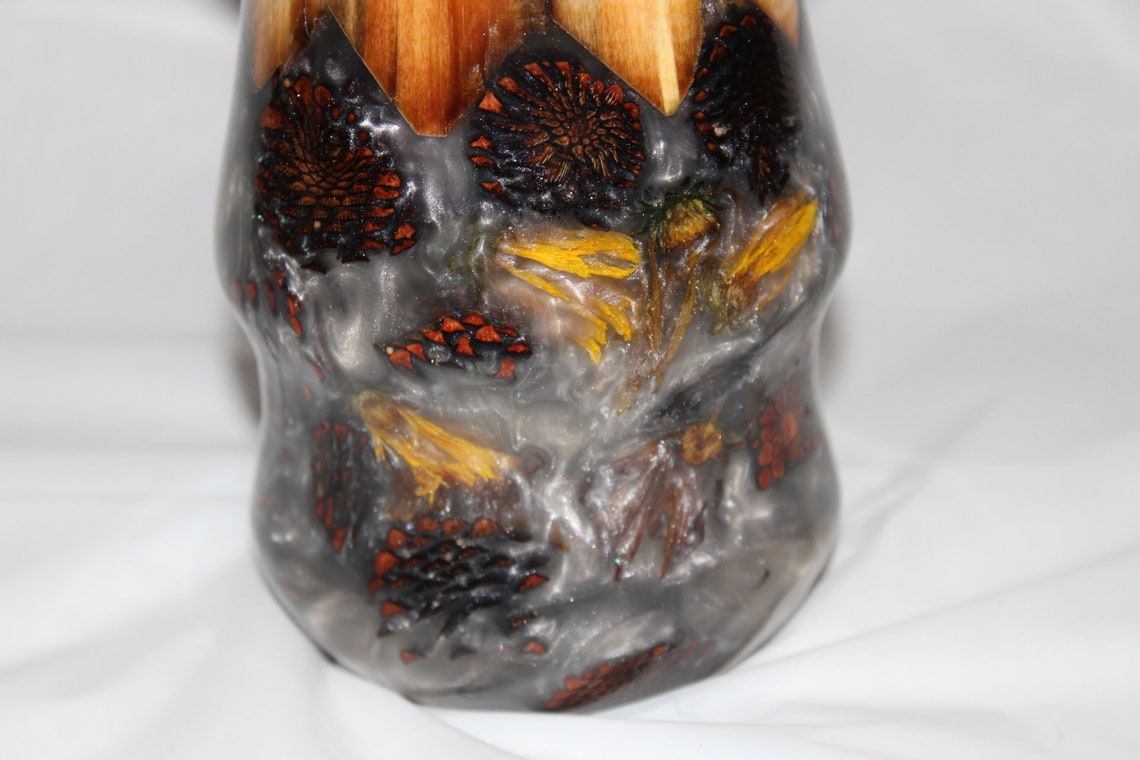 Wood and Resin Vase Epoxy and Wood Vase Hybrid Vase Etsy