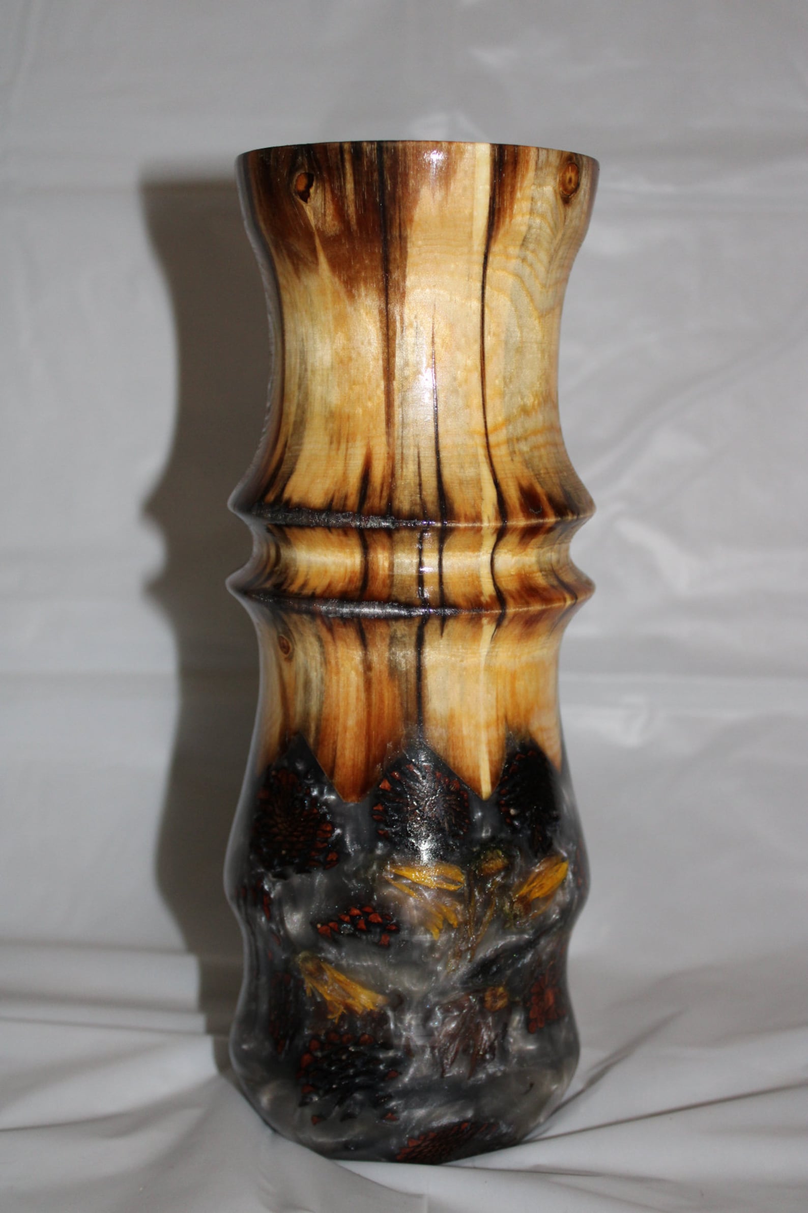 Wood and Resin Vase Epoxy and Wood Vase Hybrid Vase Etsy