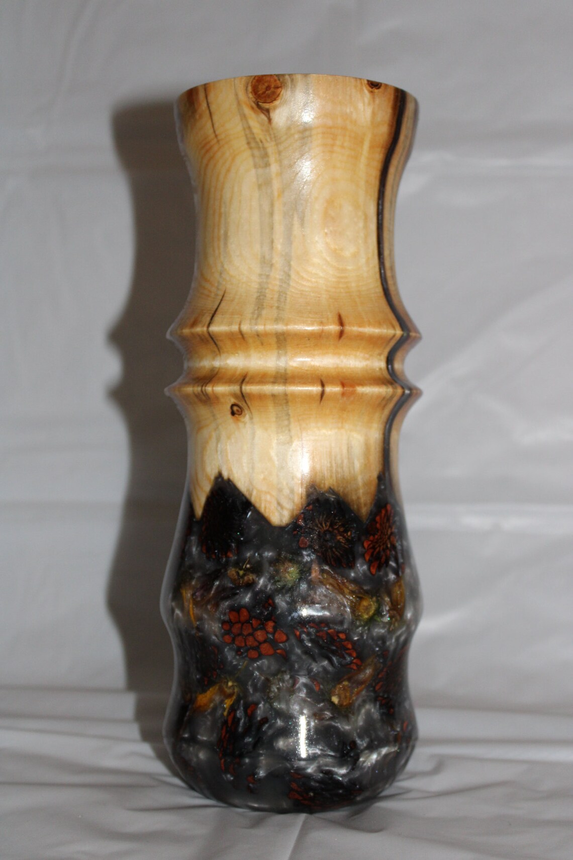 Wood and Resin Vase Epoxy and Wood Vase Hybrid Vase Etsy