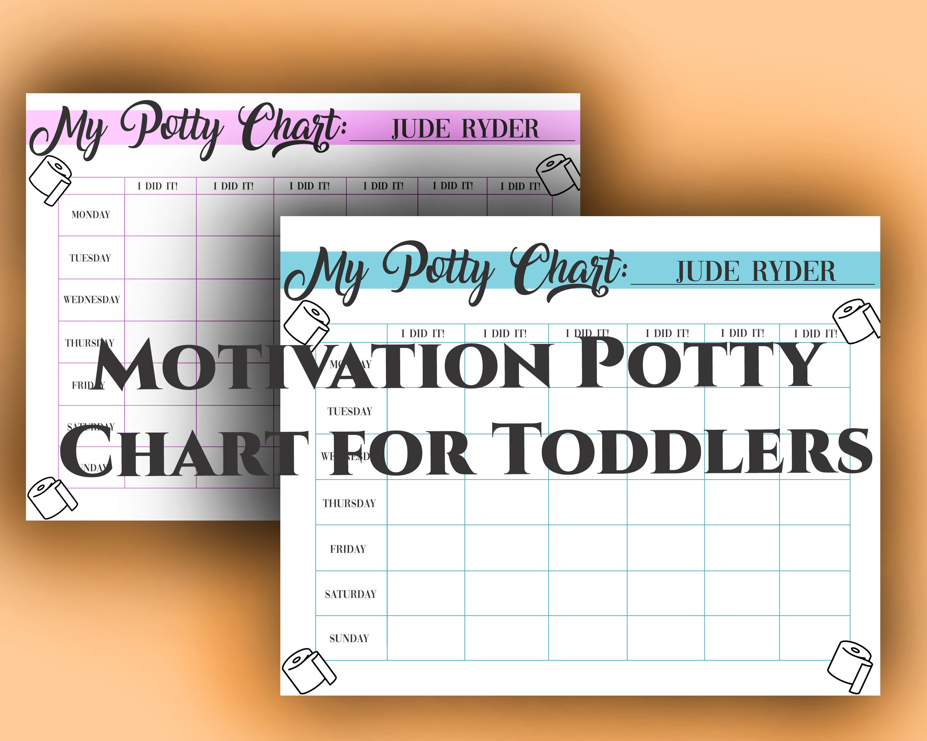 Motivation Potty Rewards Chart for Toddlers Etsy