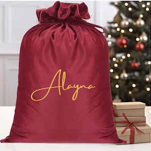 Large Santa Sack Bags,Velvet Christmas Sack with Name,Personalized Christmas Gift Bags,Gift Christmas Sack,Holiday Gift Bag,xmas gift sack