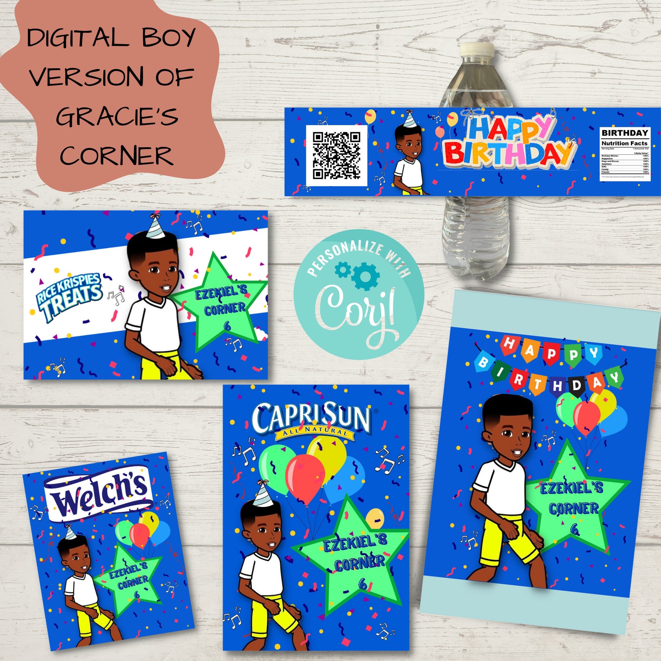 DIGITAL BOY VERSION of Gracie's Corner Party Bundle Etsy