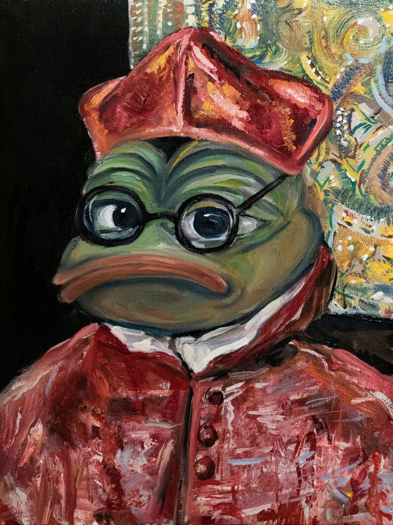 Pepe the Frog Cardinal bitcoins accepted Etsy