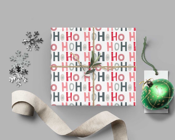 Ho Ho Ho Gift Wrap  Personalized Christmas Wrapping Paper