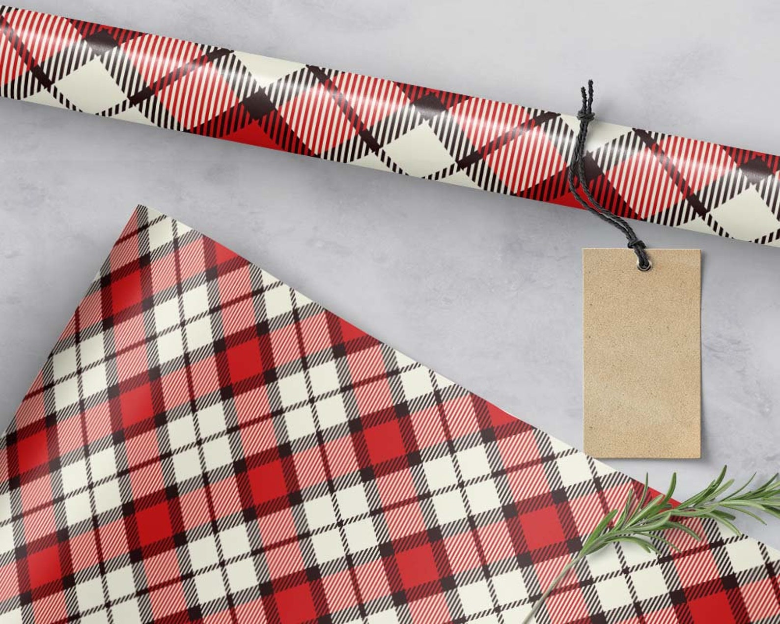Plaid Gift Wrap Tartan Plaid Wrapping Paper Christmas Holiday Etsy