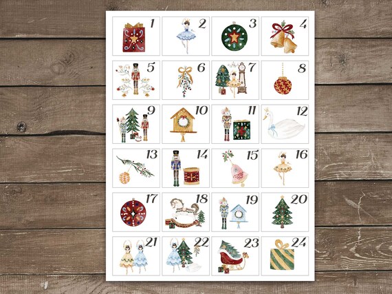 Advent Calendar Printable, Advent Calendar Fillers, Advent Calendar Kit,  Christmas Countdown, Printable Advent Calendar, DIY Nutcracker Art - Etsy