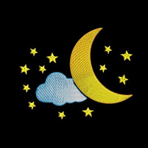 Moon Embroidery Design,Cloud-Moon Embroidery Design