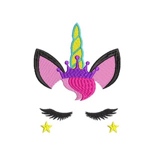 Unicorn Face Embroidery Design, 3 Sizes