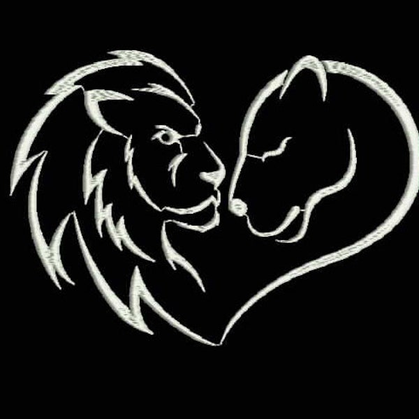 lion and lioness embroidery design,Lion embroidery,love