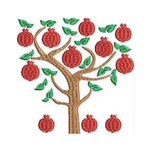Pomegranate tree embroidery,pomegranate embroidery design