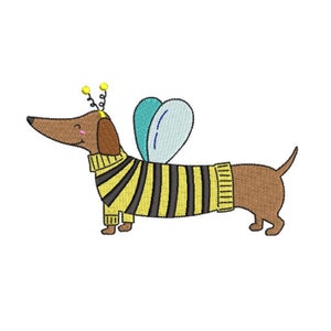 Dachshund Embroidery design,Sausage Dog Patch embroidery
