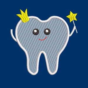 Tooth Fairy Embroidery Design,Machine Embroidery Tooth Design