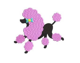 Poodle Embroidery design, 3 sizes