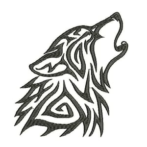 Celtic Wolf Machine Embroidery Design,Wolf embroidery design 4 sizes