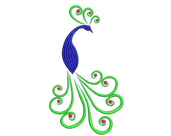 Peacock Machine Embroidery Design