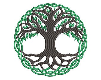 Ornament Decorative Celtic Tree of life machine embroidery design