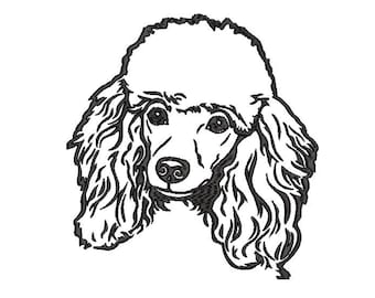 Disegno da ricamo con faccia di barboncino