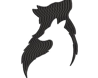 Diseño de bordado de lobo y loba, 3 tamaños