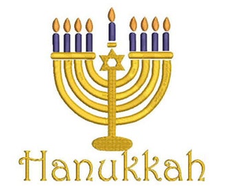 Hanukkah Menorah - Machine Embroidery Design