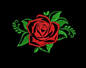 Rose Embroidery Design, 3 sizes