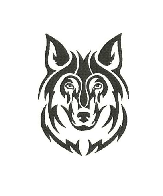 Wolf Face Machine Embroidery Design Tattoo Wolf Embroidery Etsy