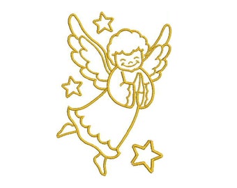Conception de broderie de machine d’ange, conception de broderie d’ange de bébé, broderie d’ange de Noël, conception de marraine