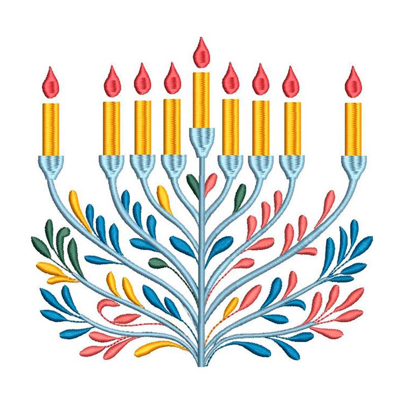 Menorah Red Menorah Embroidery Design,4 Sizes - Etsy