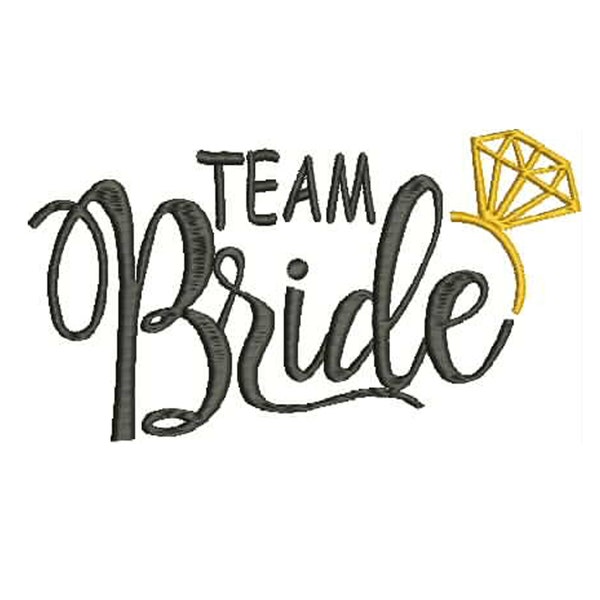 Team Bride Embroidery Design, die Braut Embroidery Design,Wedding Embroidery Design