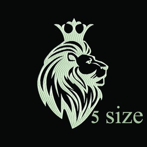 Lion in crown design embroidery,lion head side embroidery