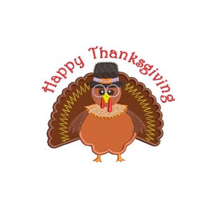 Happy Thanksgiving Day Applikation Stickdatei Maschinendesign, 3 Größen
