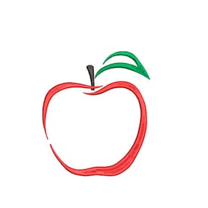 Apple Embroidery Design, 4 sizes