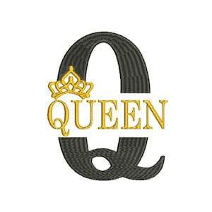 Queen Monogramm Maschine Stickerei Design