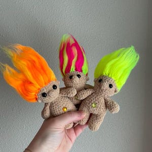 Crocheted Amigurumi Troll Doll