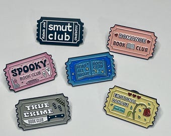 Book Club Enamel Pins | Ticket-Themed Reading Pins | Bookish Accessories for Readers, Collectors & Pin Boards
