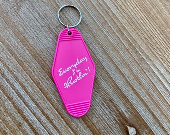 Everyday I’m Hustlin’ Vintage Motel Keychain | Pink Keychain