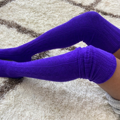 Extra Long Thigh High Cable Knit Sweater Socks Women's Etsy