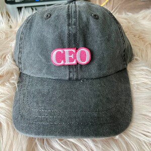CEO Patch Dad Baseball Hat | Distressed Black