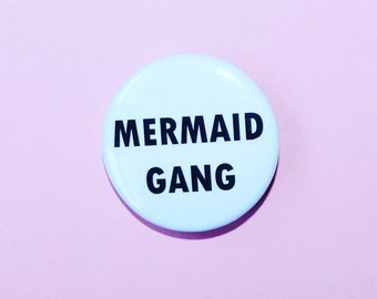 mermaid gang flair button