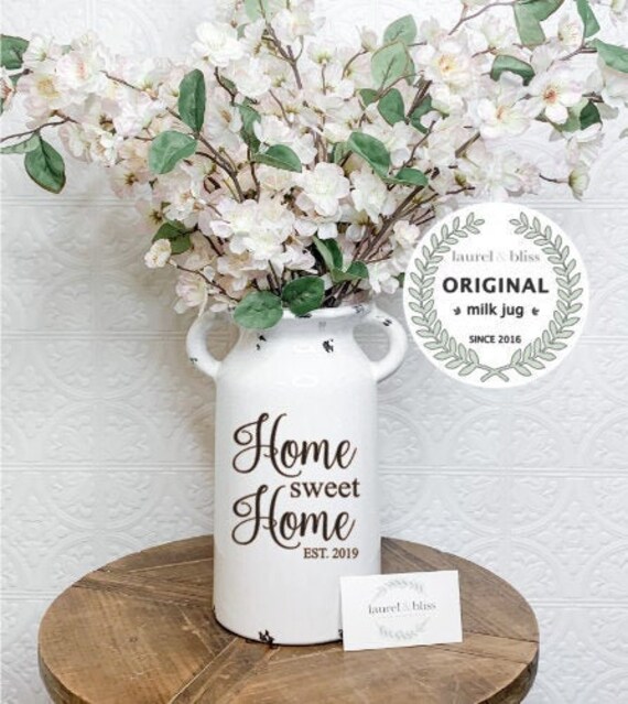Home Sweet Home Farmhouse Milk Can Gift For New Home Owners Etsy