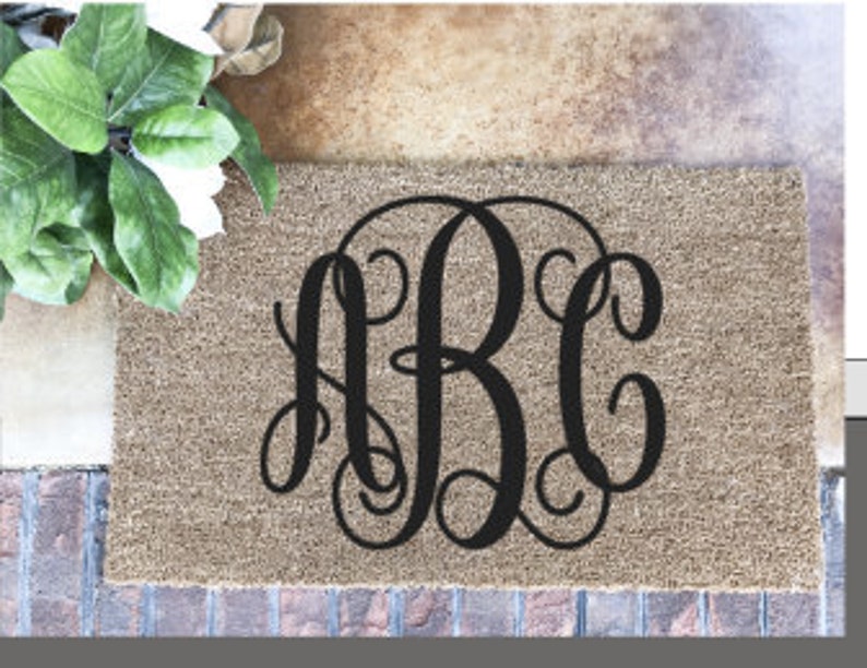 Monogram Doormat Door Mat Newly Weds Gift Custom Doormat Etsy