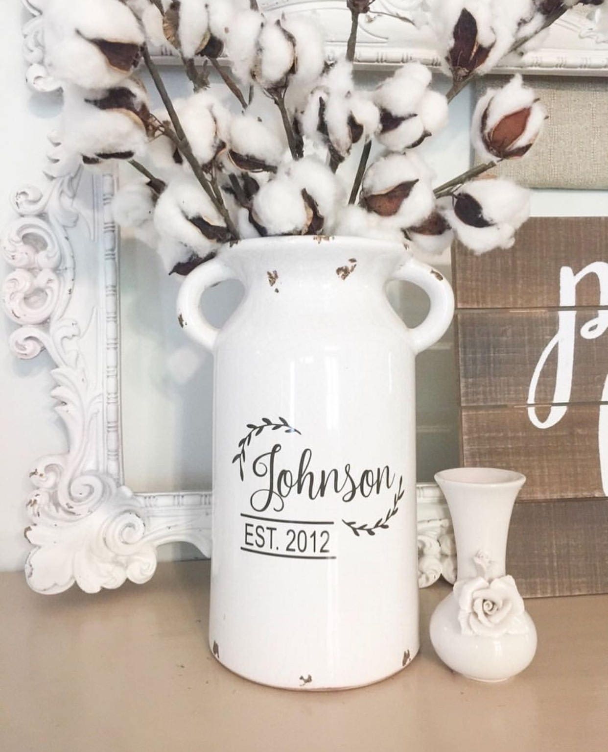 Personalized Ceramic Milk Can. Wedding Gift for the Newlyweds Etsy
