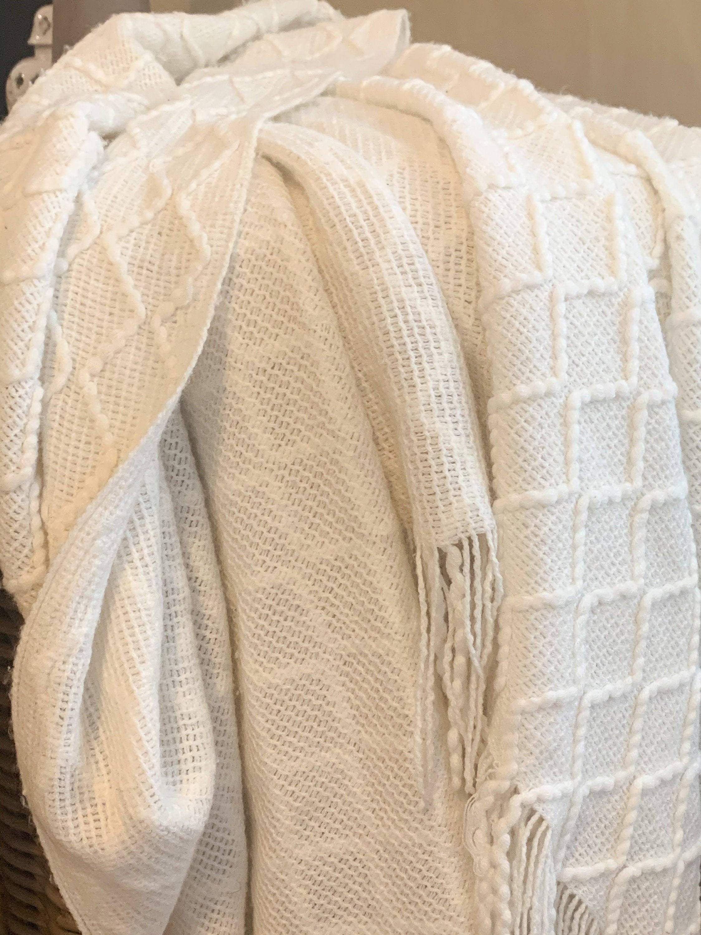 Neutral Throw Blanket 50 X 60 Etsy