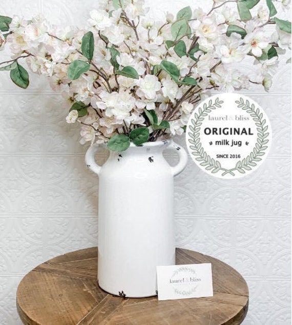 Ceramic Vase Farmhouse Style Milk Can Vase Wedding Table Etsy Canada