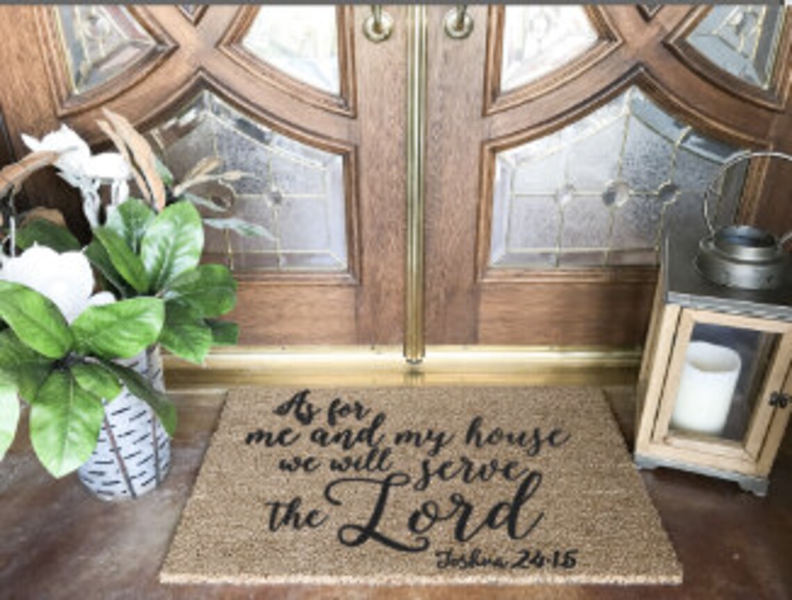 Religious Doormat Door Mat With Bible Verst Scripture Etsy